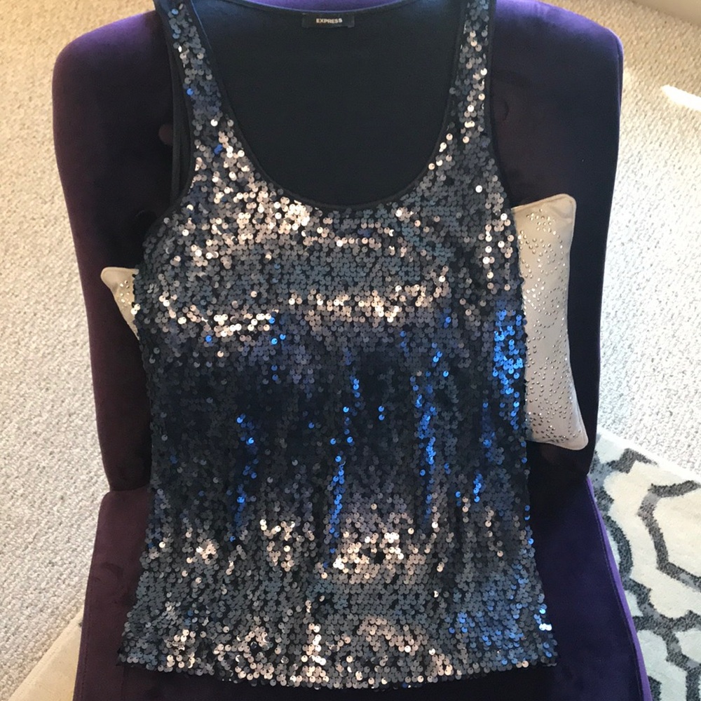 Express sequined tank top